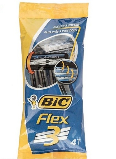 تیغ اصلاح 3 لبه بیک مدل Flex 3 بسته 4 عددی