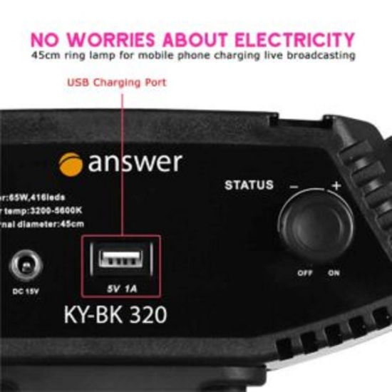 رینگ لایت حرفه ای انسر مدل KY BK-320 بهمراه سه پایه ( فاقد آینه )