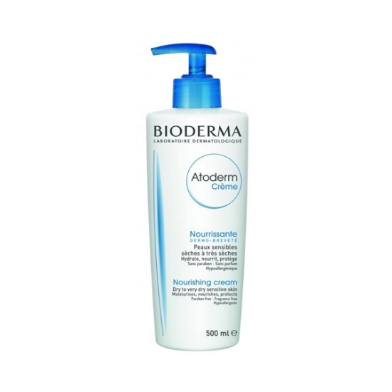 کرم مرطوب کننده و تغذیه کننده بایودرما مدل Atoderm مناسب پوست خشک حجم 500 میلی لیتر