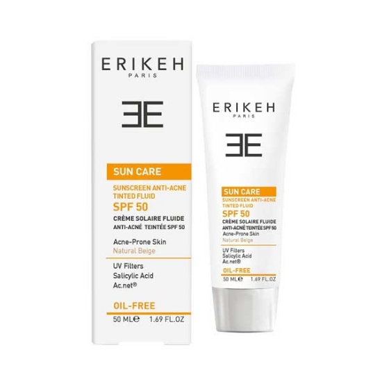 کرم ضد آفتاب ضد جوش اریکه SPF50 رنگ  بژ طبیعی حجم 50 میلی لیتر 