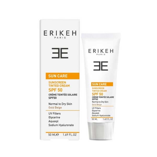 ضد آفتاب رنگی  اریکه SPF50 پوست خشک و نرمال رنگ بژ طبیعی حجم 50 میلی لیتر